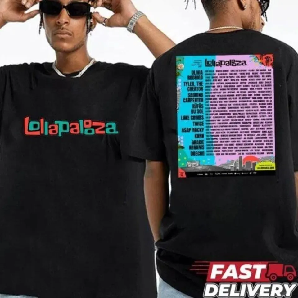 Lollapalooza 2025 Festival Line Up At Grant Park Chicago T-Shirt