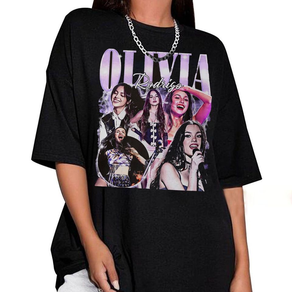 Olivia Rodrigo Vintage 90S Graphic T-Shirt Heavyweight T-Shirt Men - Black