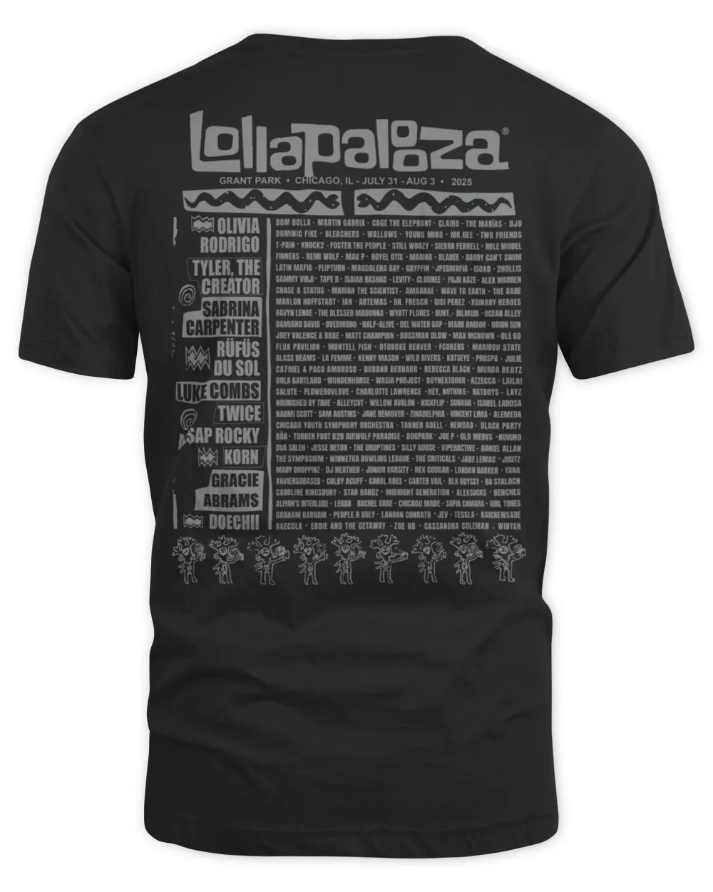 Lollapalooza Merch Lollipop Lineup Shirt