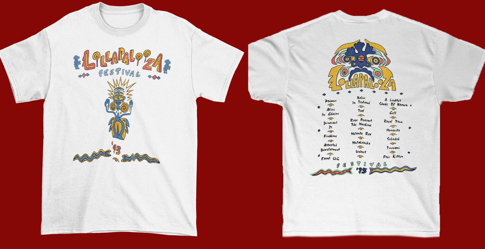 1993 Lollapalooza Festival Unisex S-234Xl Short Sleeve White Shirt