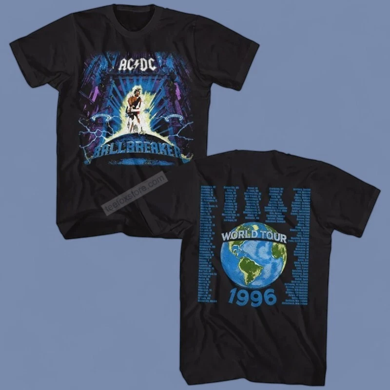 Acdc Ball Breaker World Tour 1996 T-Shirt Black