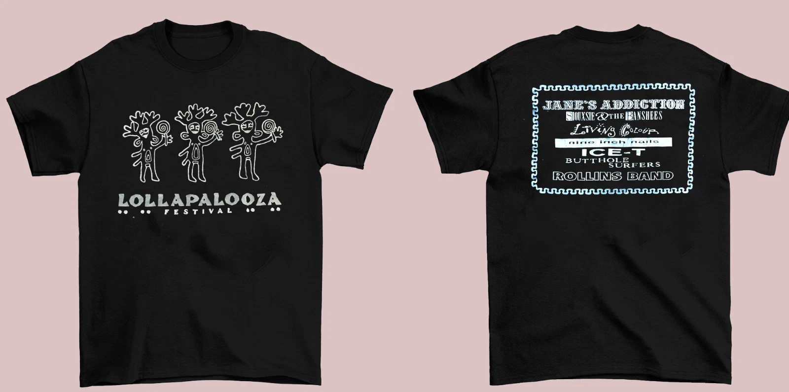 Vintage Lollapalooza 1991 Unisex S-234Xl Black Shirt