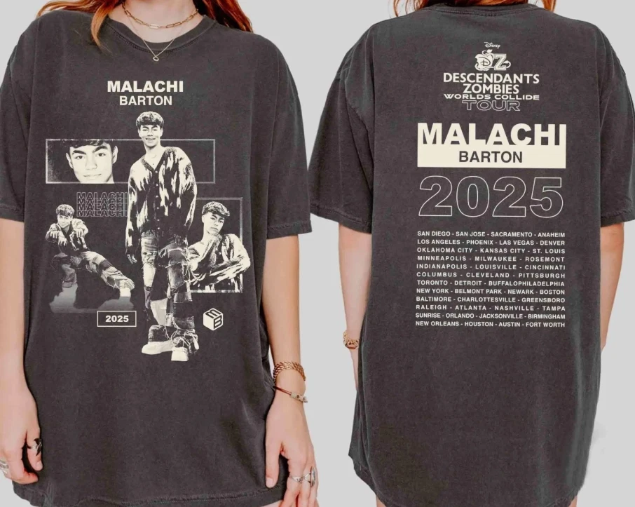 Disney Malachi Barton T-Shirt, Descendants Zombies Worlds Collide Tour