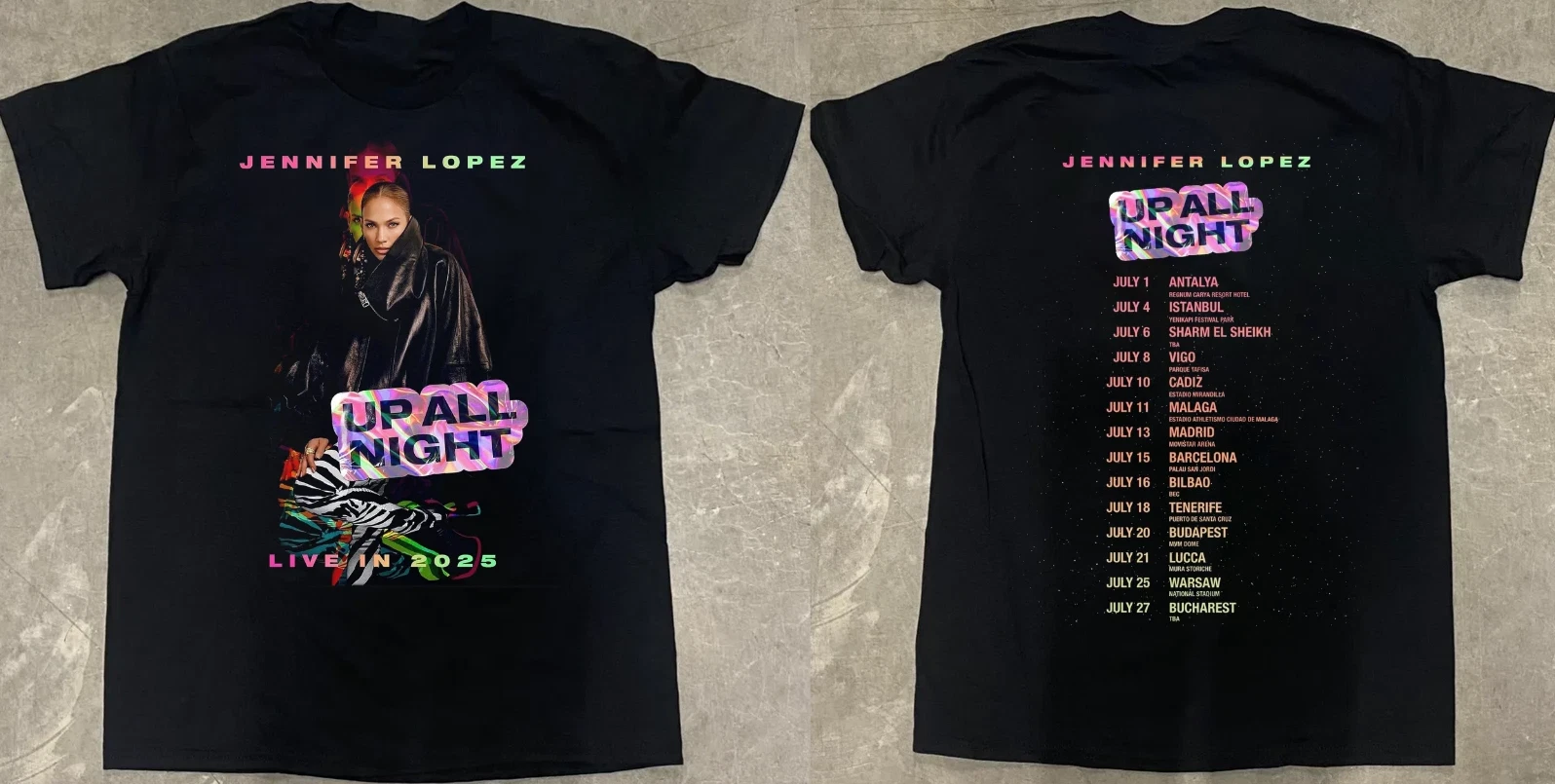 Jennifer Lopez Live 2025 Tour Shirt Black All Size Gift For Fan