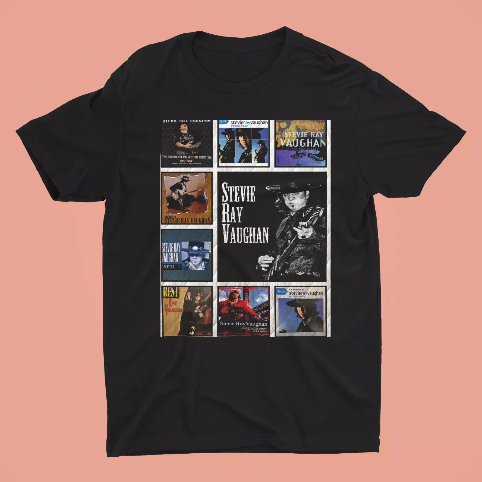 Stevie Ray Vaughan Compilations Albums Black Unisex T-Shirt