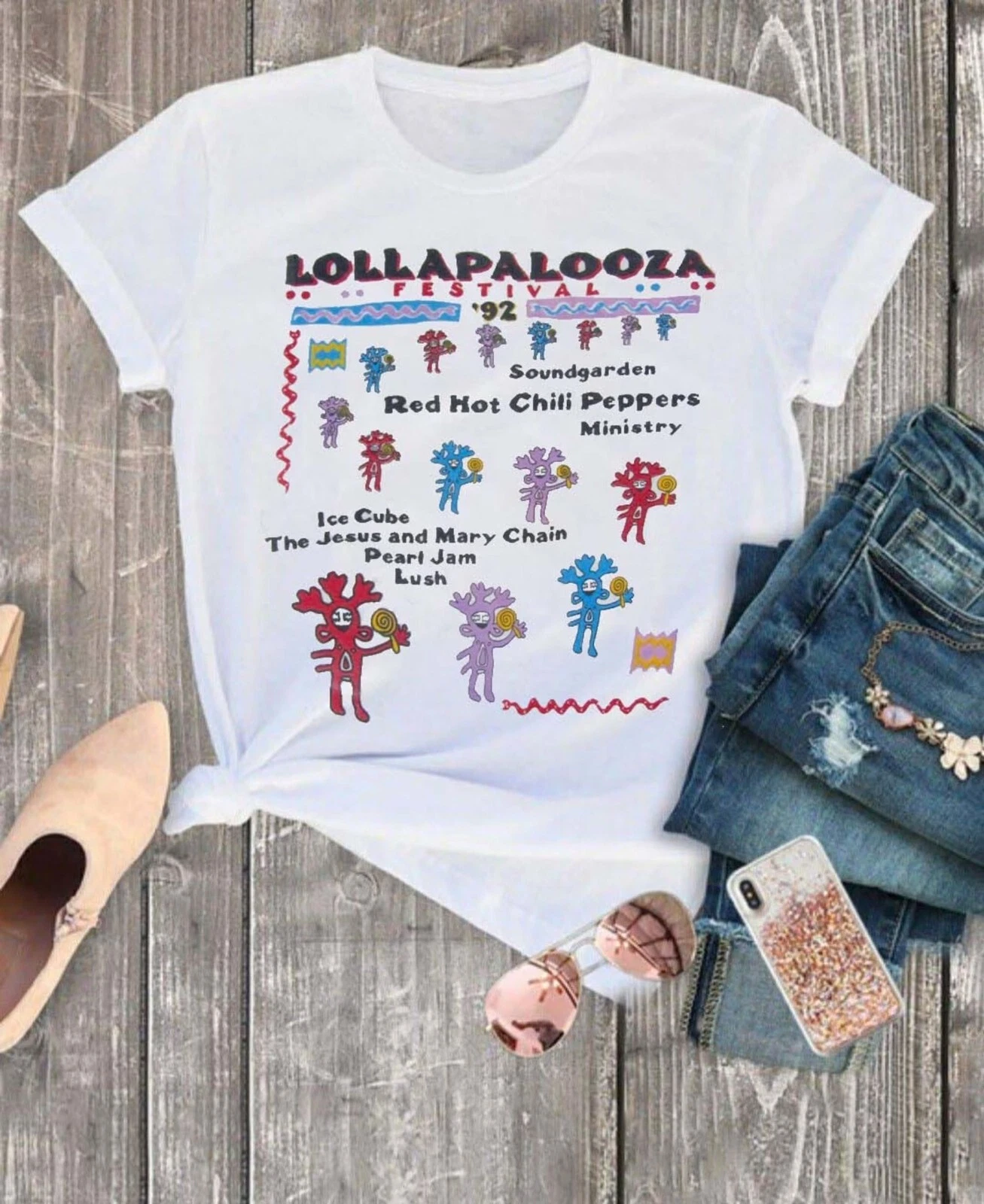 Lollapalooza Festival 1992 Gift Thank You White Shirt