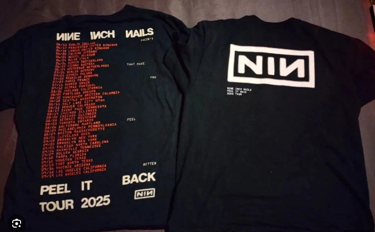 Nine Inch Nails Peel It Back Tour 2025 Nin Reprint Unisex Shirt