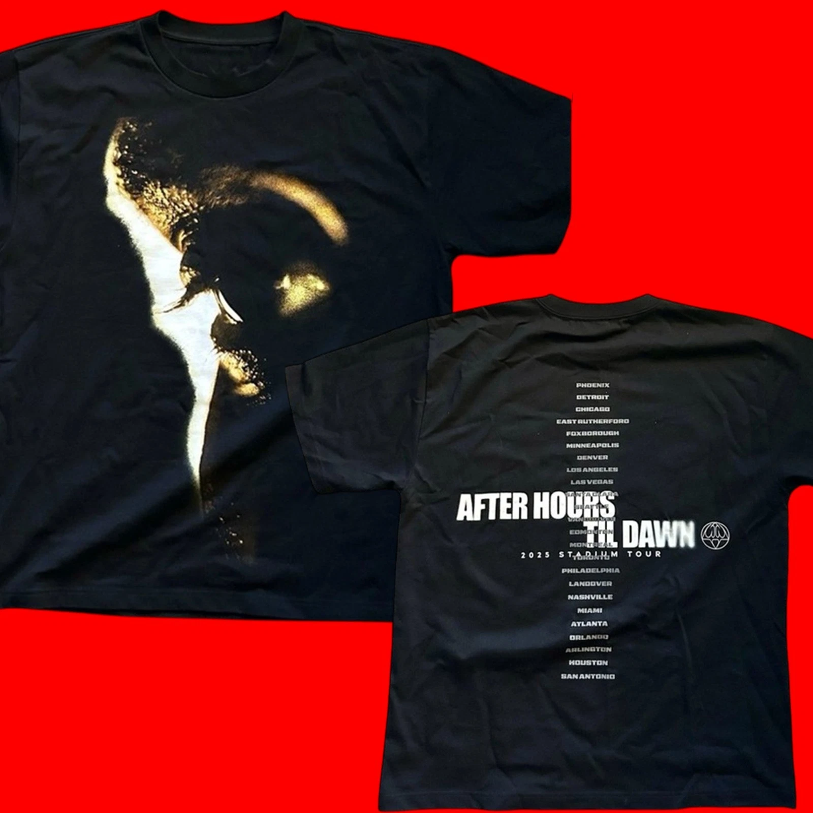 The Weeknd T-Shirt Black After Hours Til Dawn Tour 2025 Reprint
