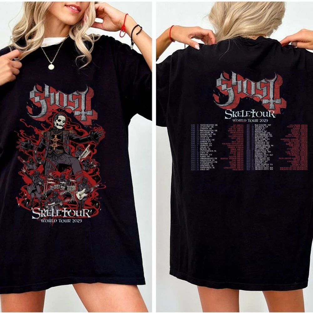 Retro Ghost Band Tour Shirt 2025, Ghost Skeletour 2025 Shirt