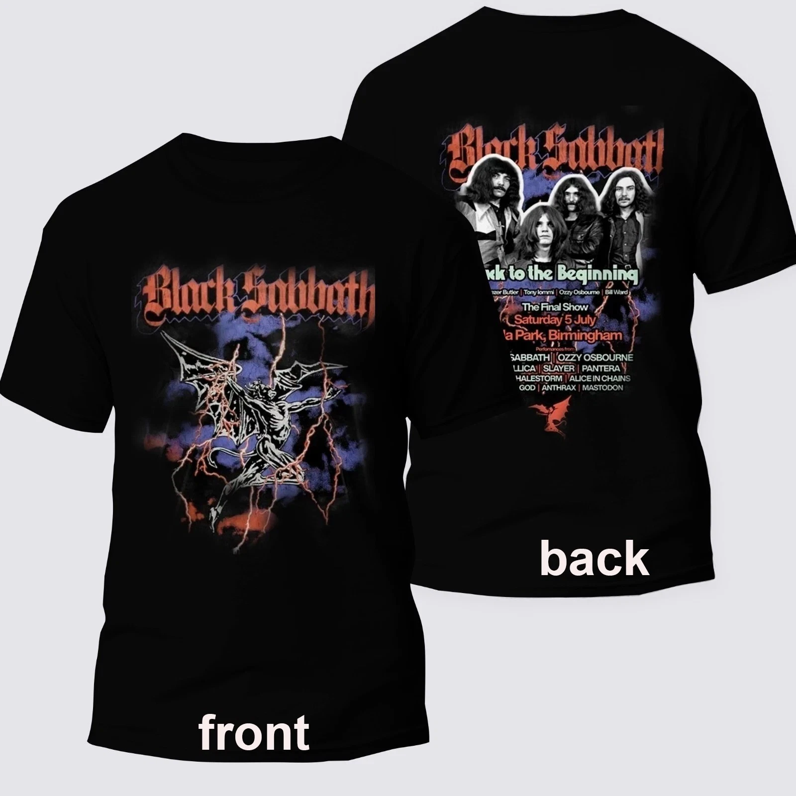 Black Sabbath Back To The Beginning 2025 The Final Show Reprint T-Shirt
