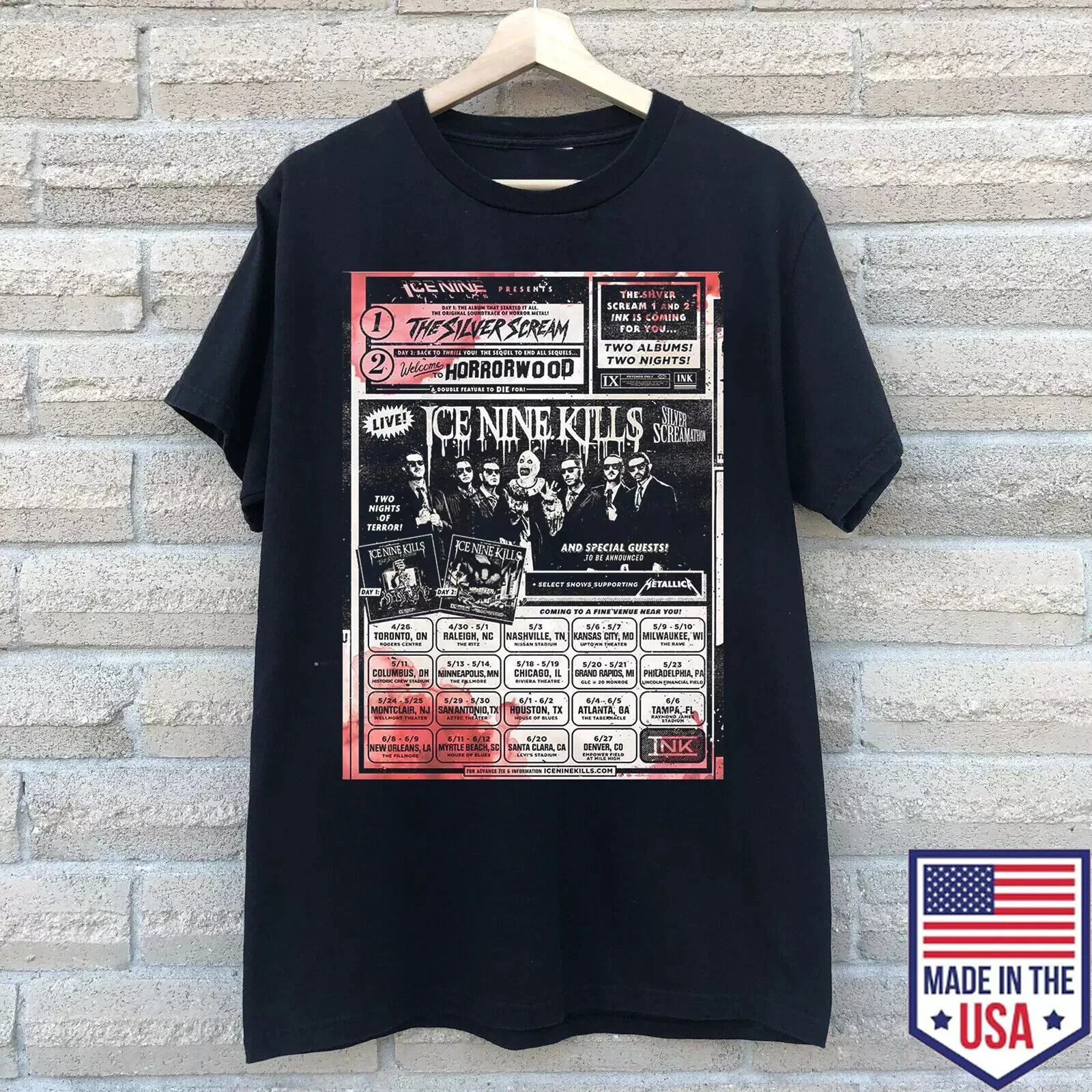 Ice Nine Kills Silver Scream A Thon 2025 Tour Shirt