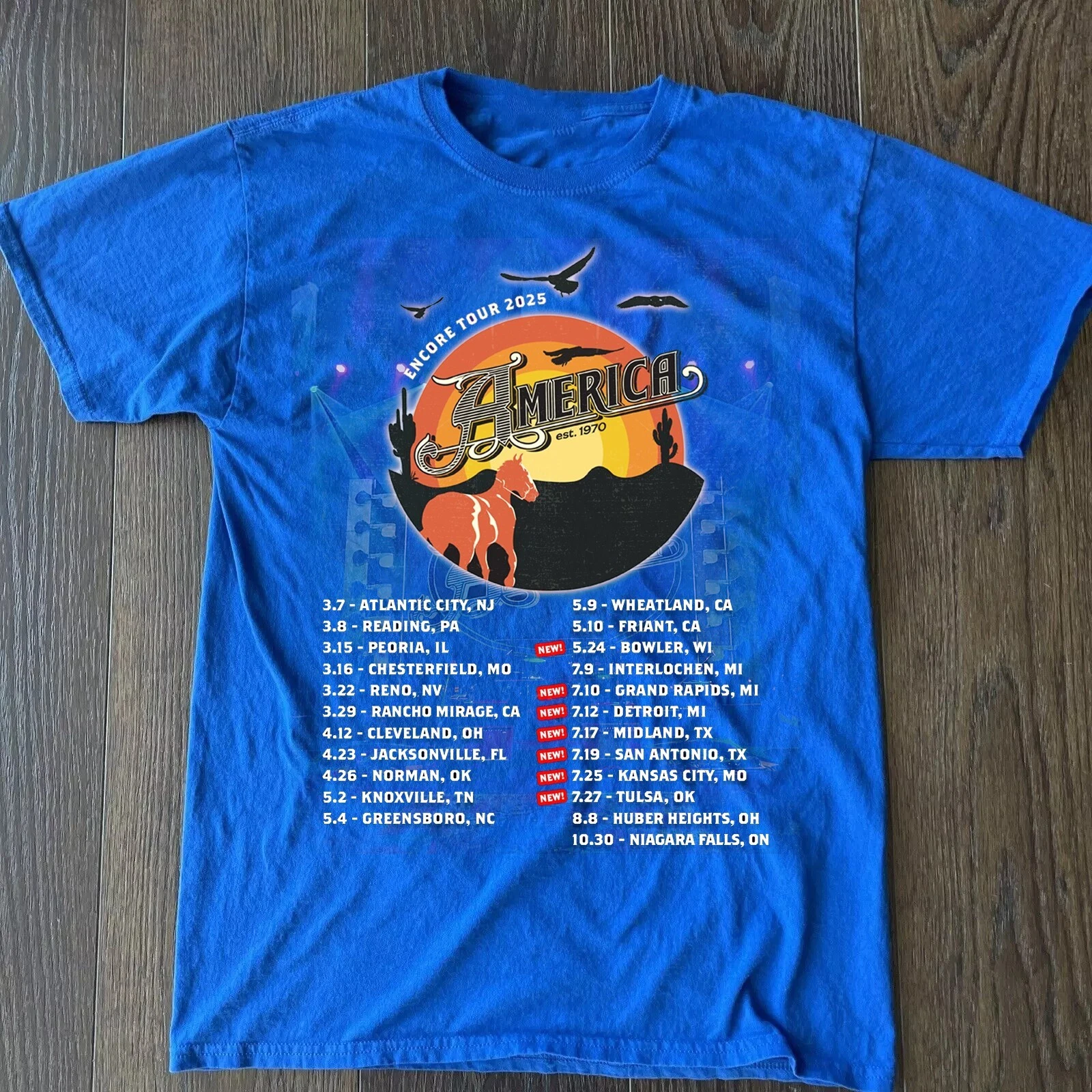 America The Band Royal Color Full Size Tour 2025 Shirt