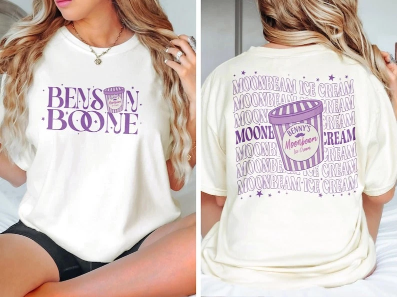 Benson Boone Moonbeam Ice Cream America Heart 2025 Tour T-Shirt