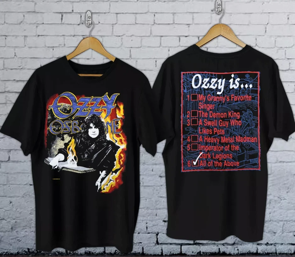 1988 Ozzy Osbourne No Rest For The Wicked Checklist T-Shirt