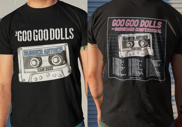New Goo Goo Dolls Summer Anthem Tour 2025 Short Sleeve 2 Side Shirt