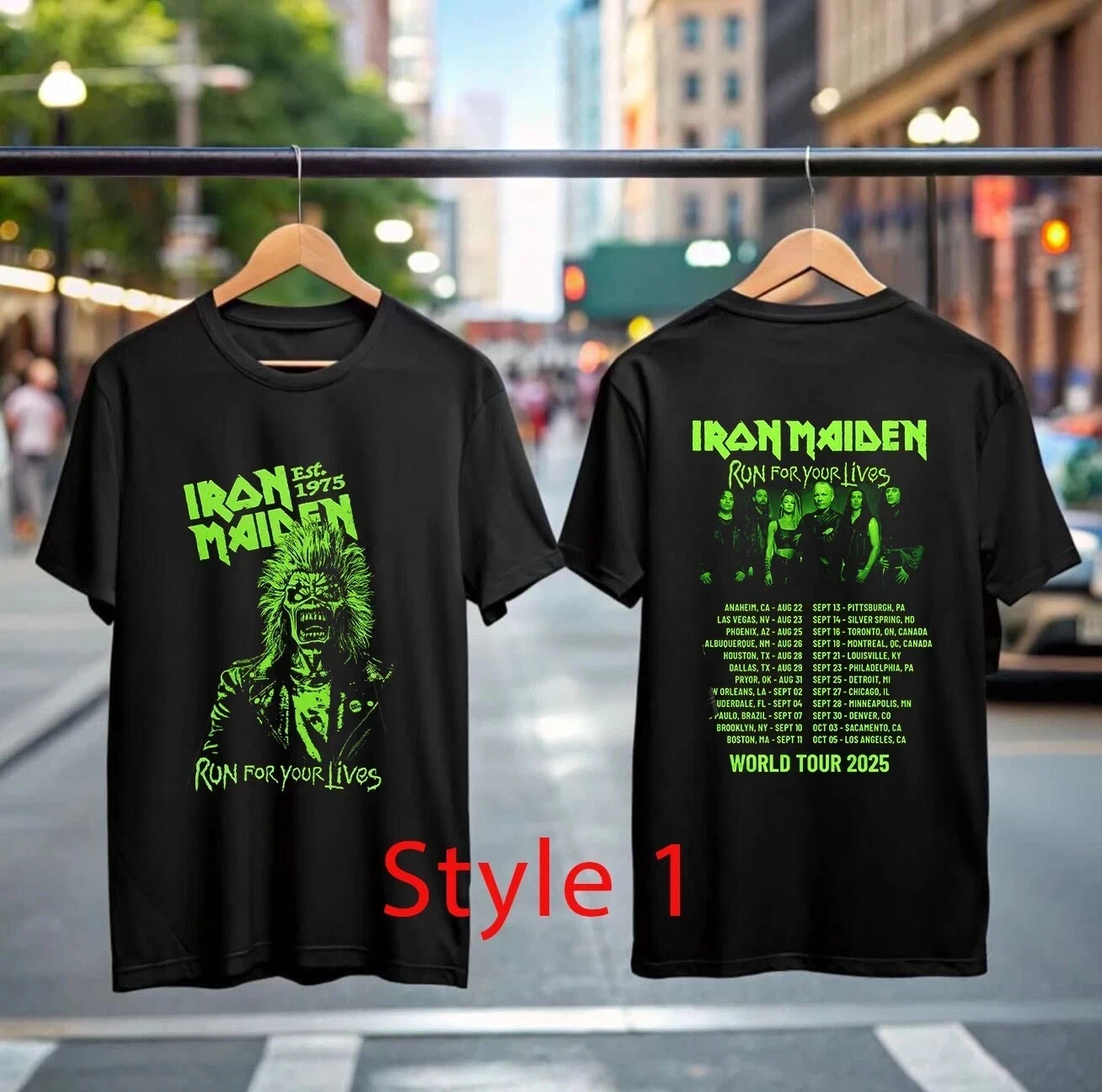 Iron Maiden Run For Your Lives World Tour 2025 Shirt