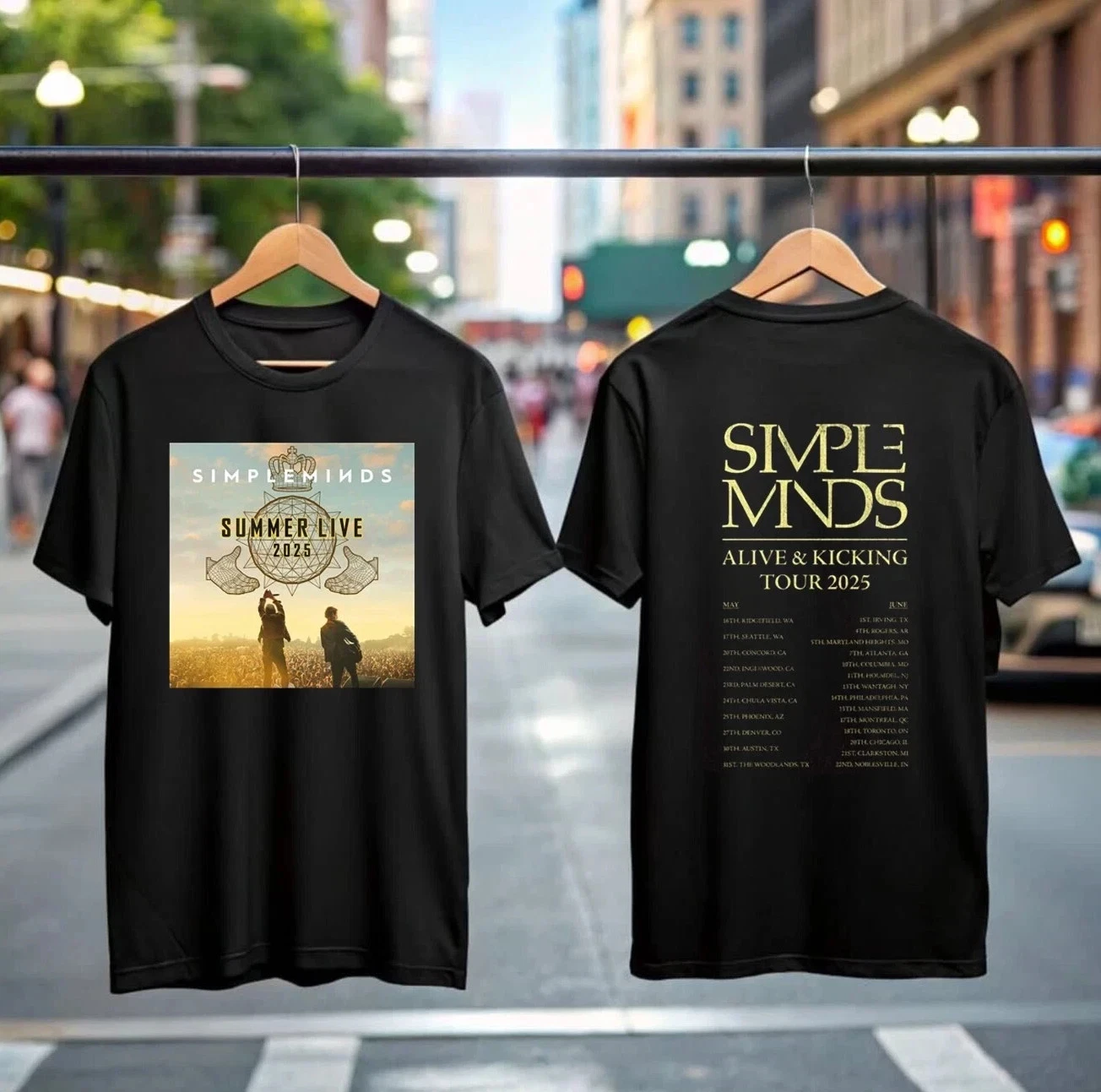 Simple Minds T-Shirt Reprint Tour 2025 Alive And Kicking Rock Unise