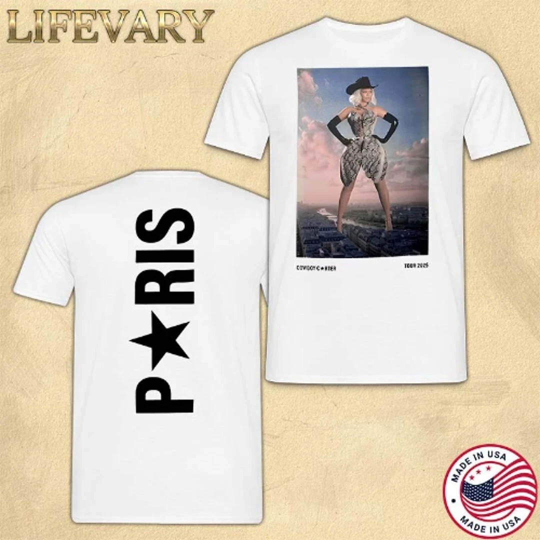 Stream Beyonc Merch Cowboy Carter 2025 Tour Paris T-Shirt