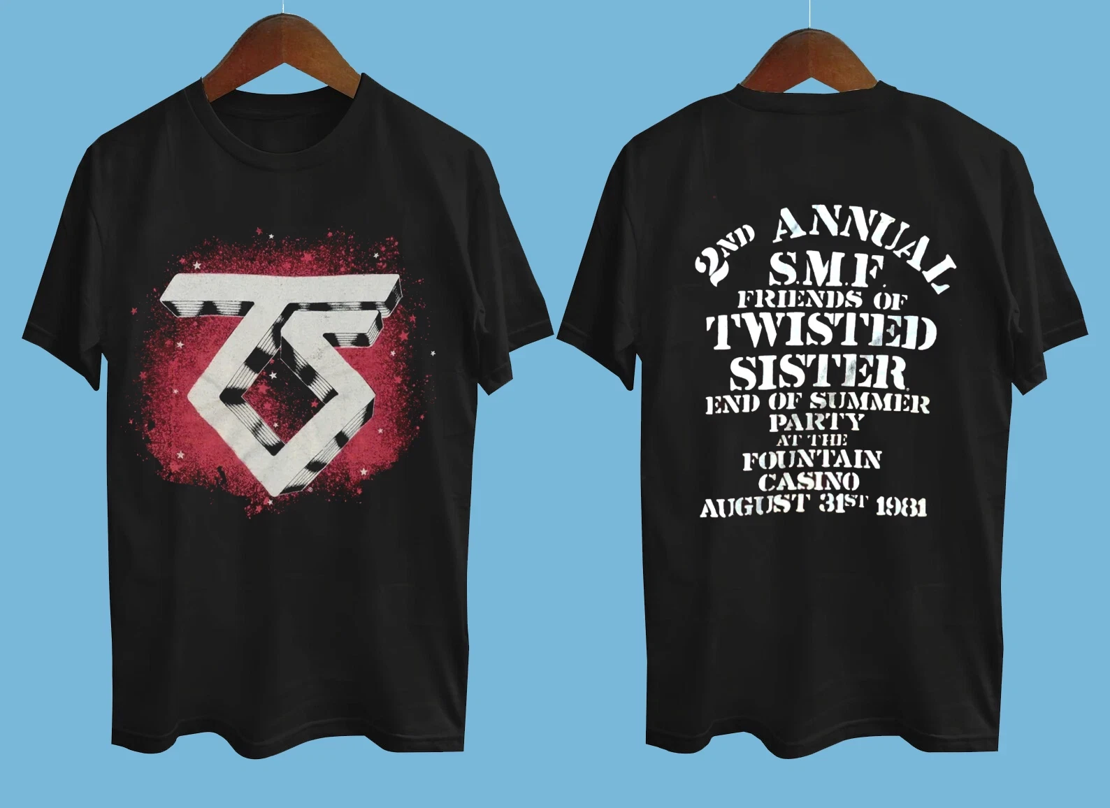 Twisted Sister 1981 Tour 2 Side Black All Size Shirt