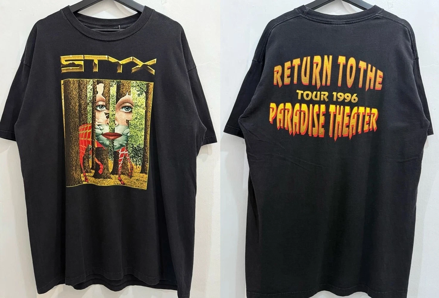 90S Styx Band Tour Black 1996 Shirt Rock Music Vintage