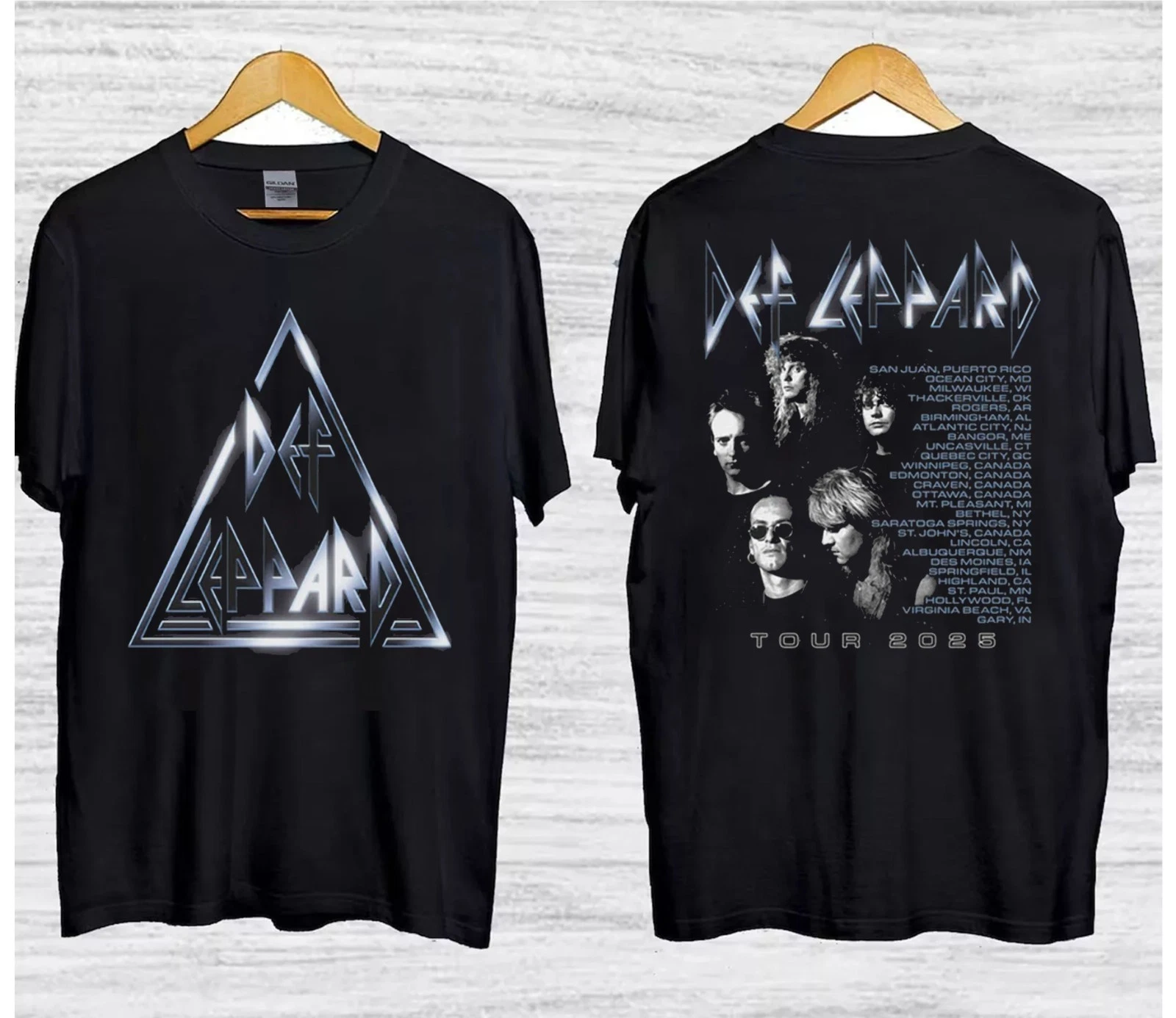 

The Glow 2025 Tour Date Def Leppard T-Shirt Reprint