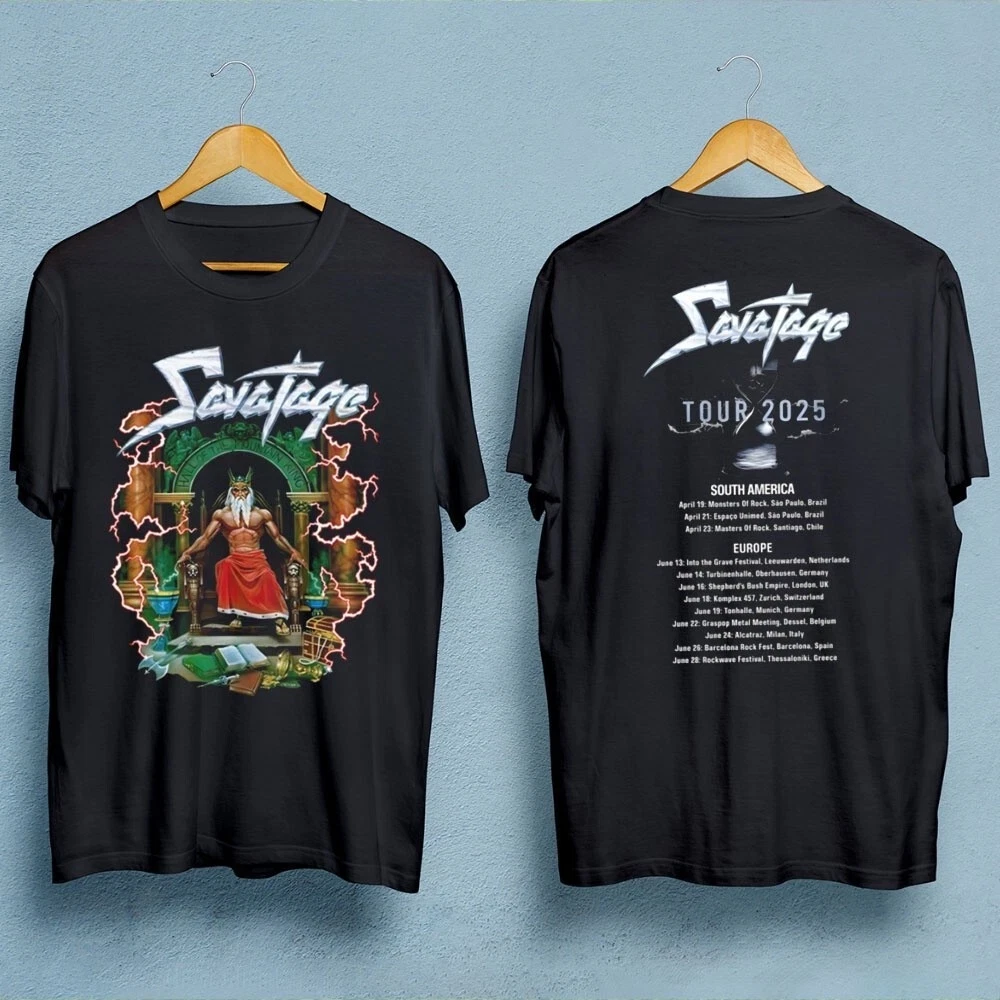 Savatage World Tour 2025 Double Side Black All Size T-Shirt