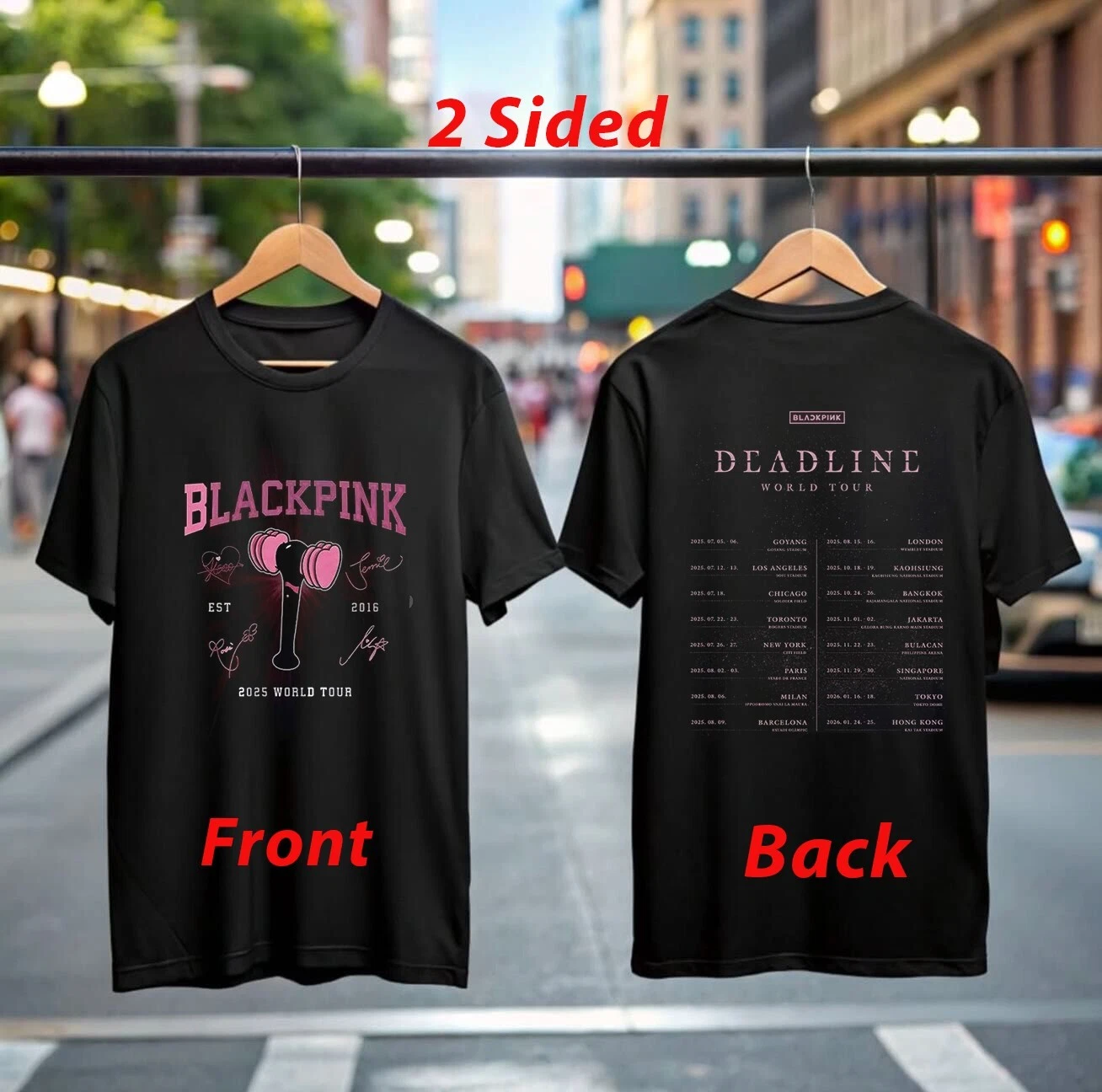 Blackpink Deadline World Tour 2025 T-Shirt Official Concert Merch For Fans