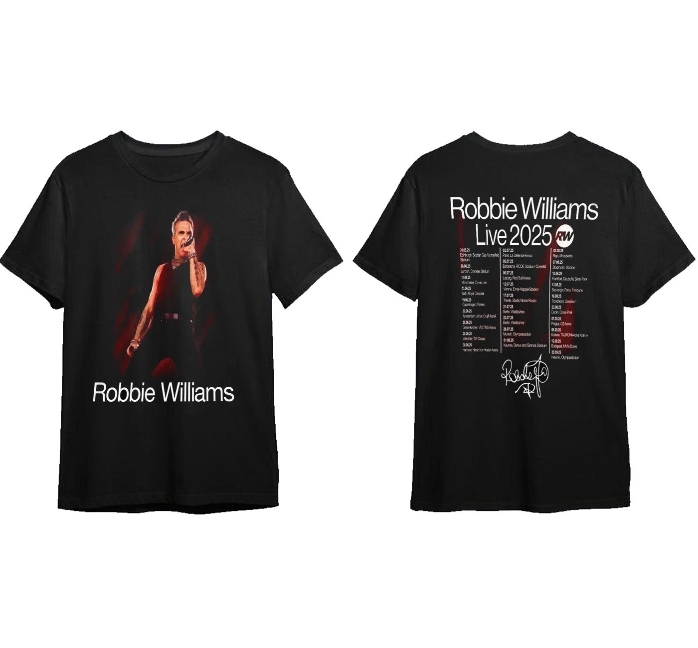 Robbie Williams Xxv Tour 2025 T-Shirt