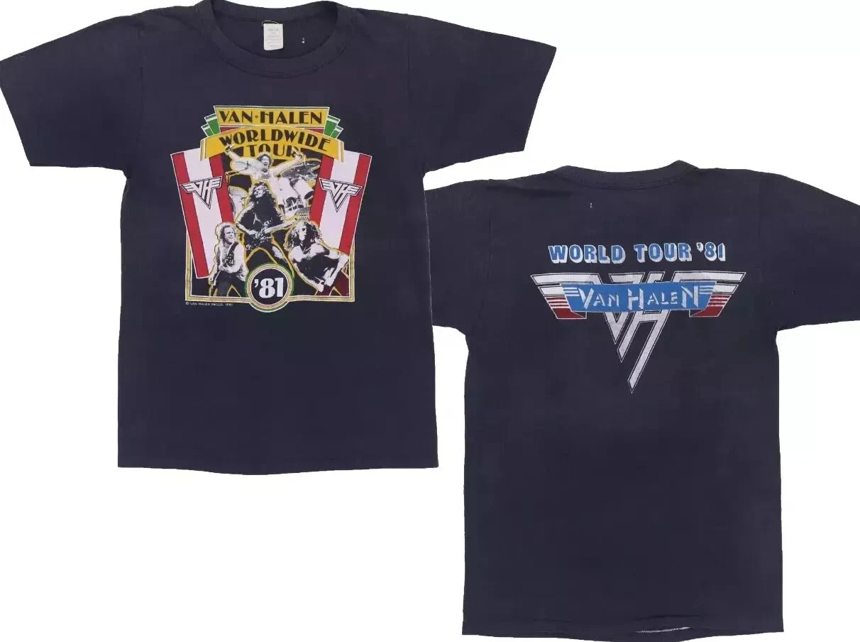 1981 Van Halen Worldwide Tour Shirt Cotton Unisex
