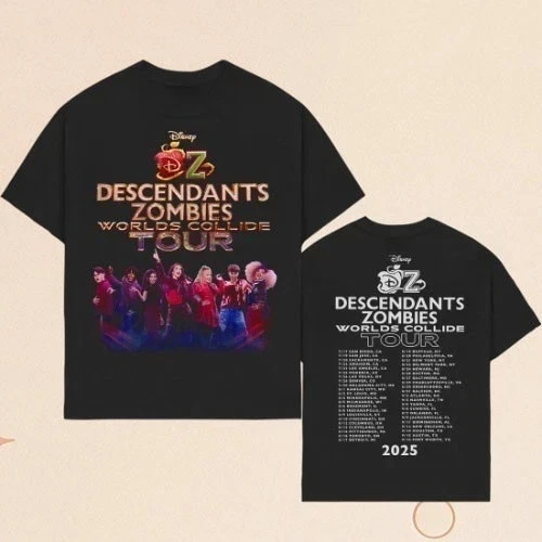 Descendants Zombies Worlds Collide Tour 2025 T-Shirt