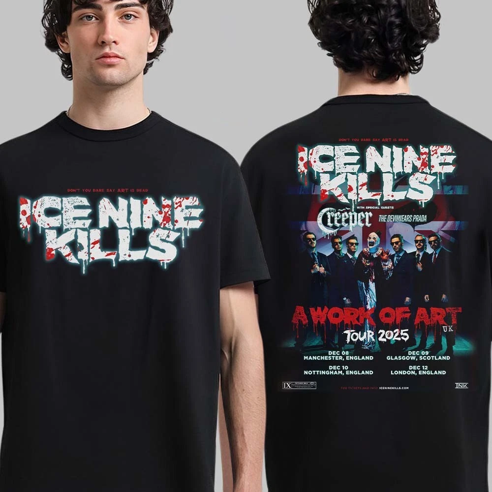 Ice Nine Kills A Work Of Art Tour 2025 Uk Tour Dates T-Shirt