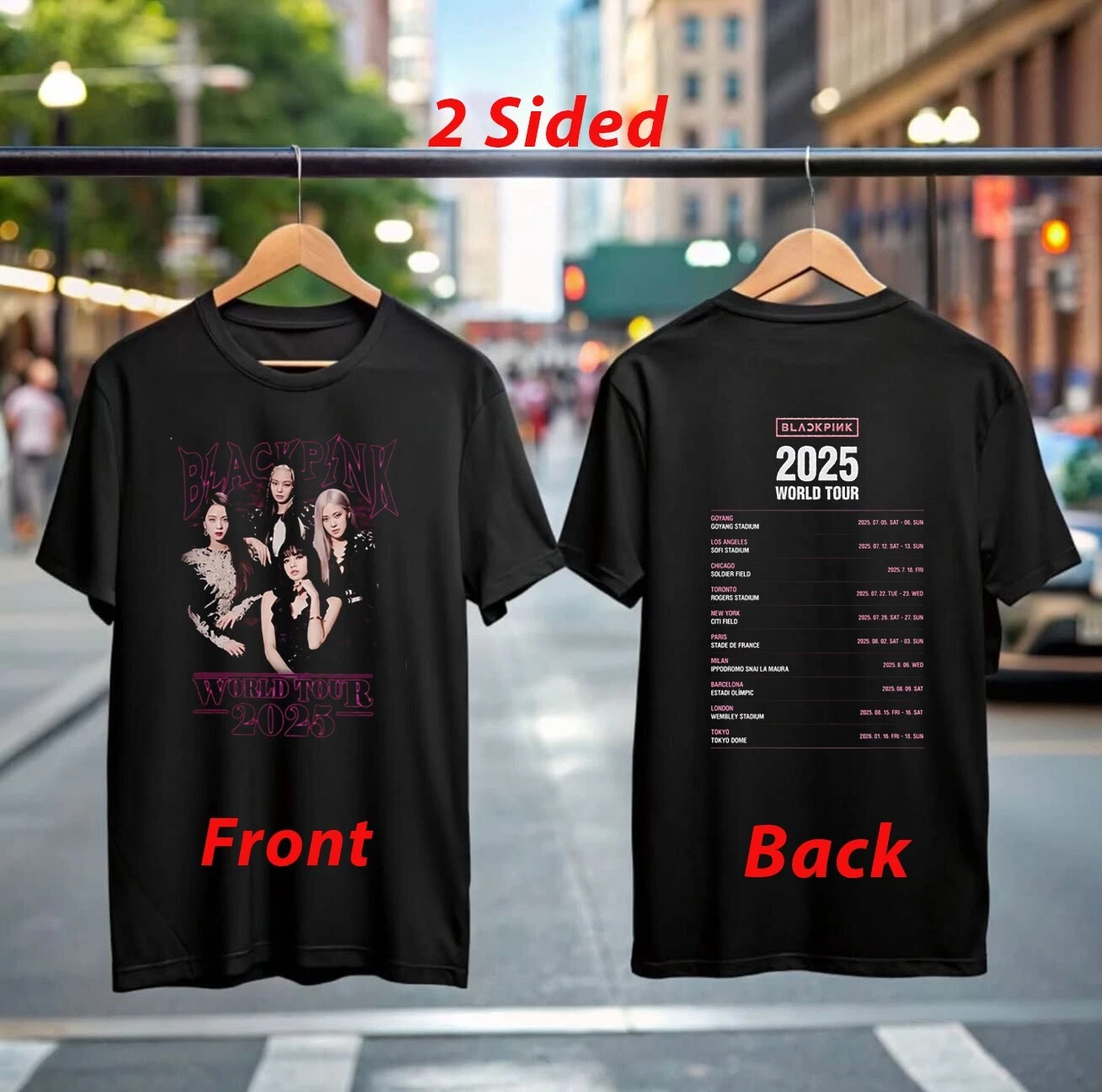 Blackpink Deadline World Tour 2025 T-Shirt Official Concert Merch For Fans