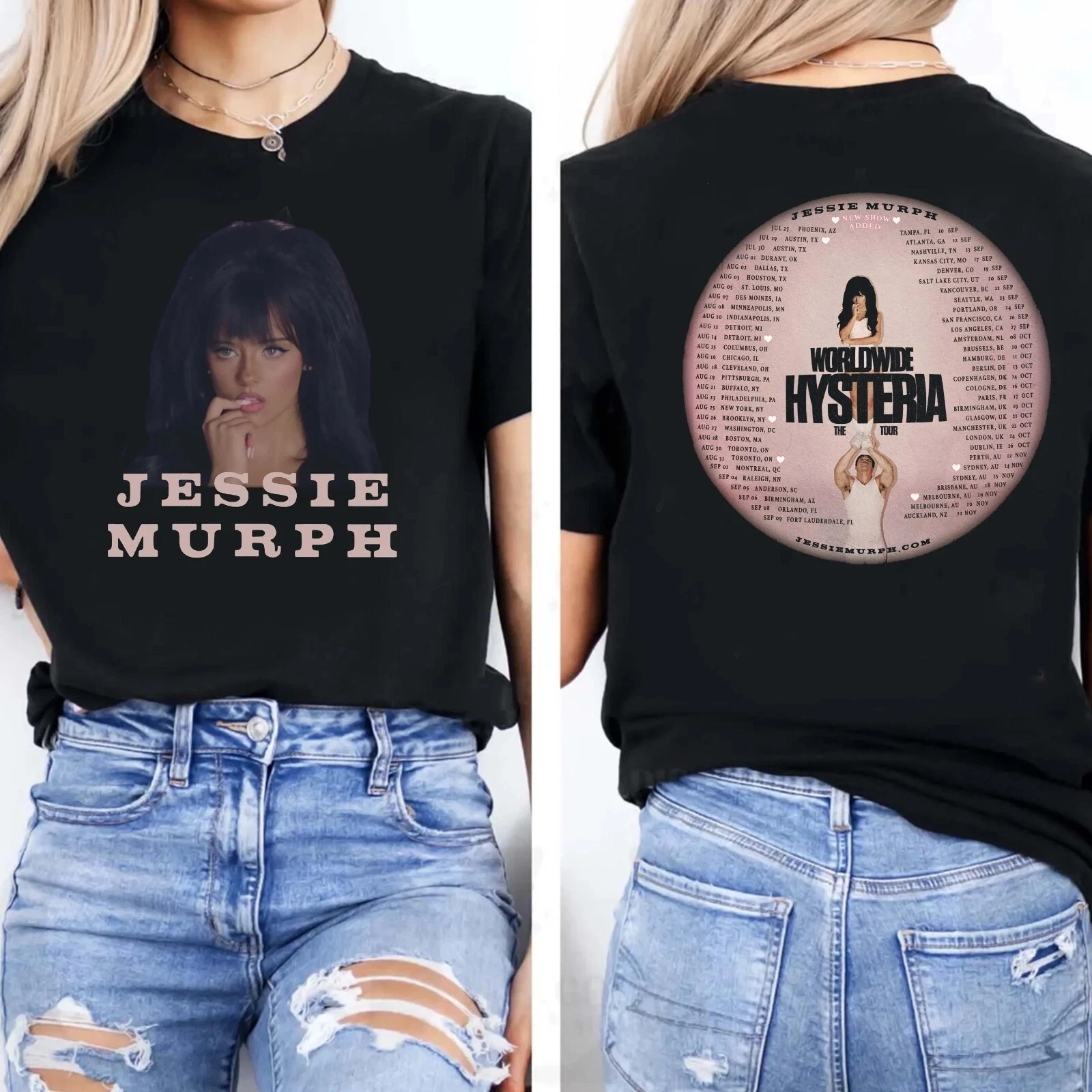Jessie Murph Worldwide Hysteria The Tour 2025 T-Shirt
