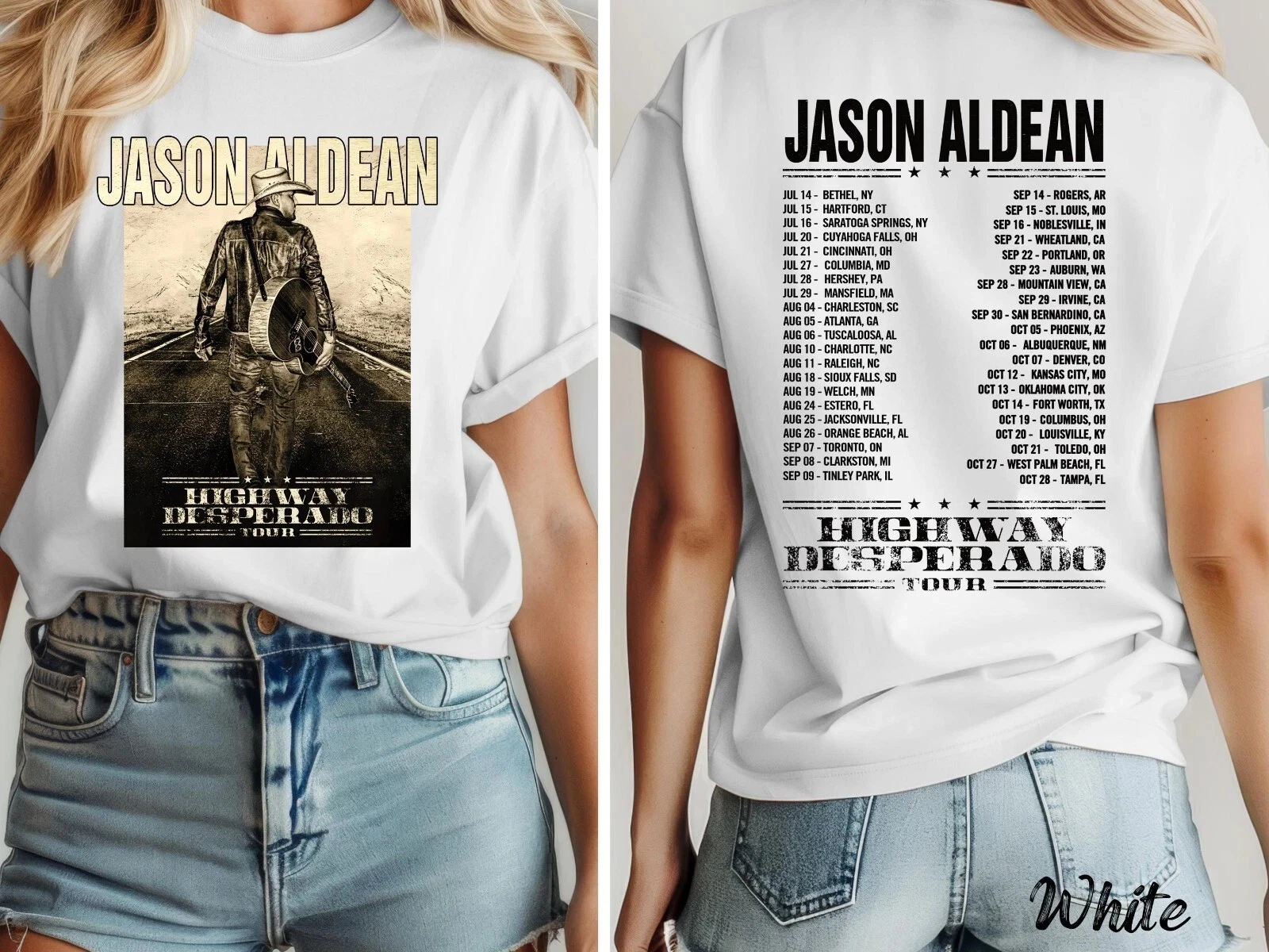 Jason Aldean Full Throttle Tour 2025 Two Sided Uniex T-Shirt