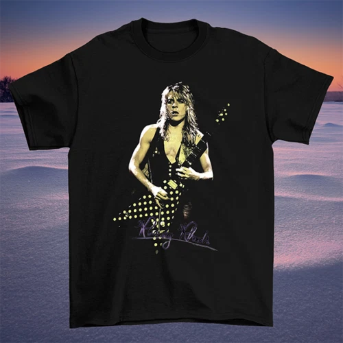 Randy Rhoads Guitarist Vintage Signature Black Unisex T-Shirt
