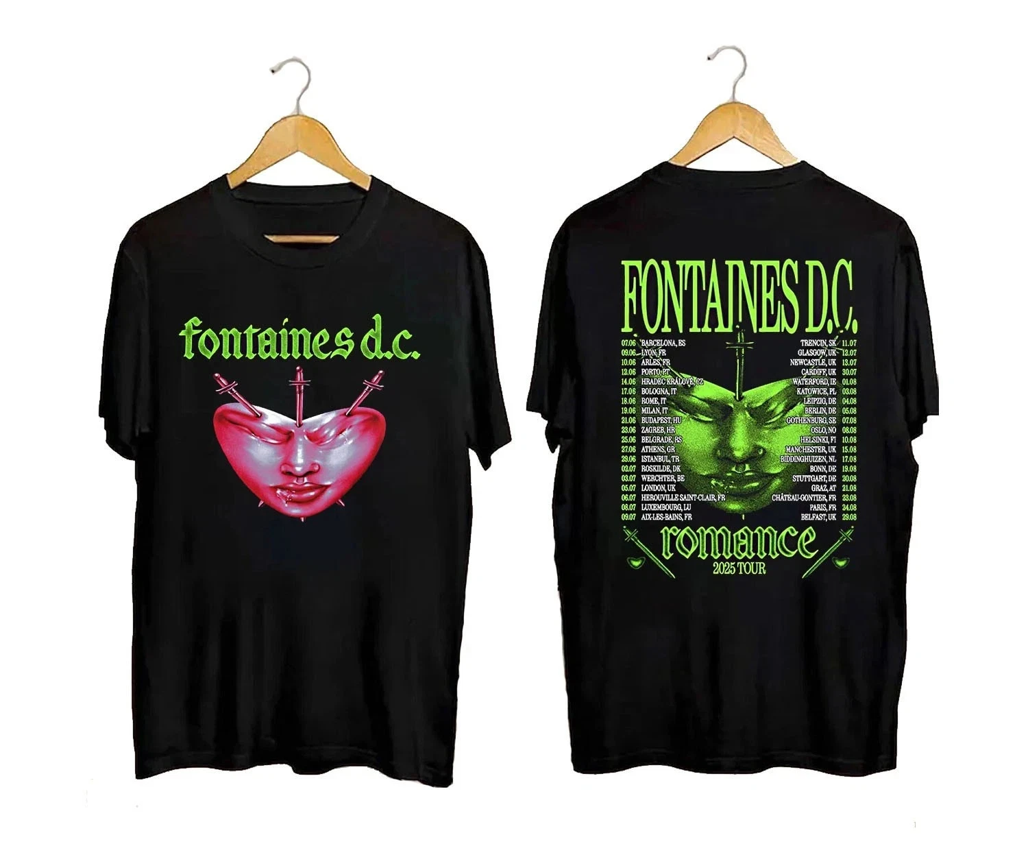 Fontaines Dc Favourite Heart Summer Tour 2025 T-Shirt