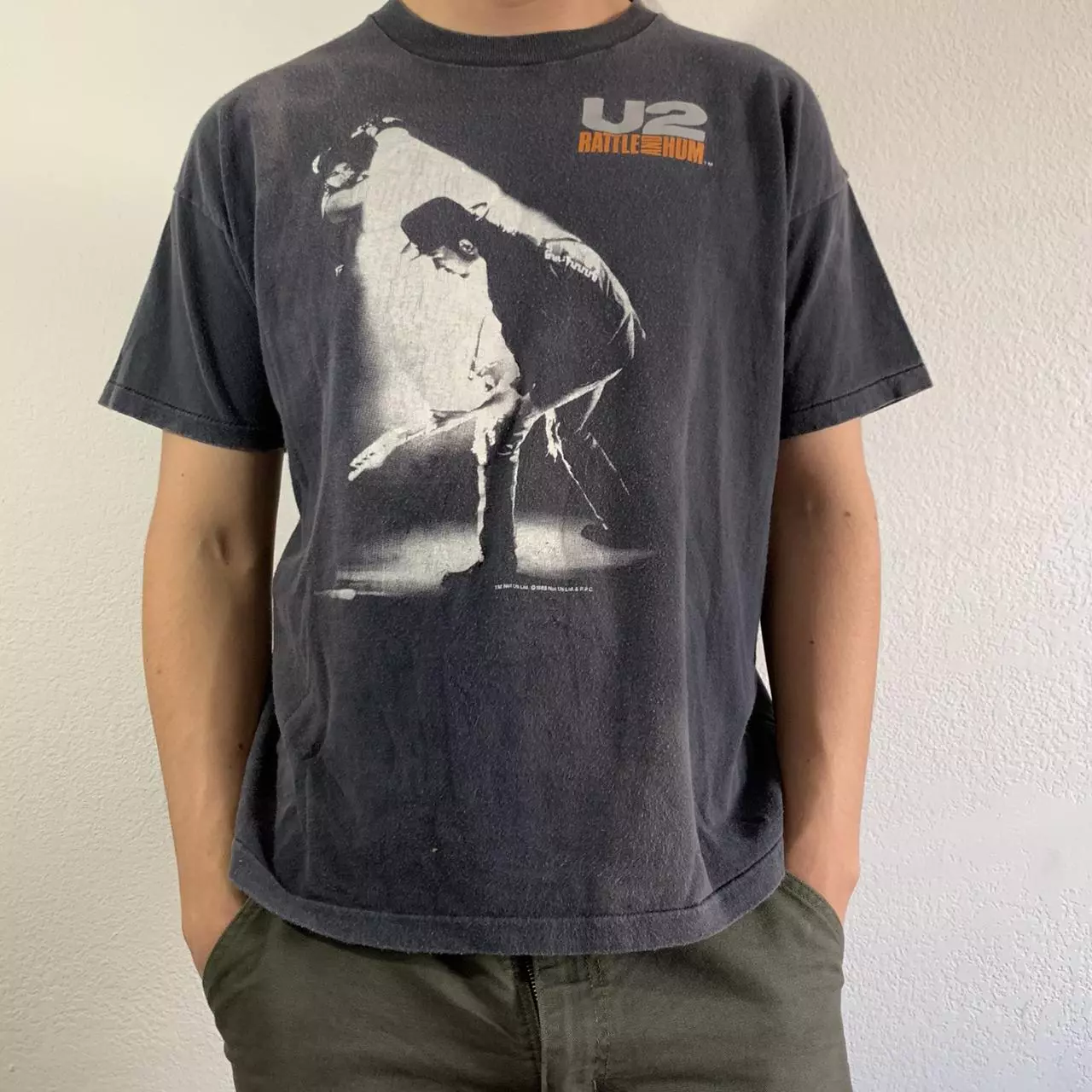 1988 U2 Rattle And Hum Band Shirt Basic Black Short Sleeve Reprint