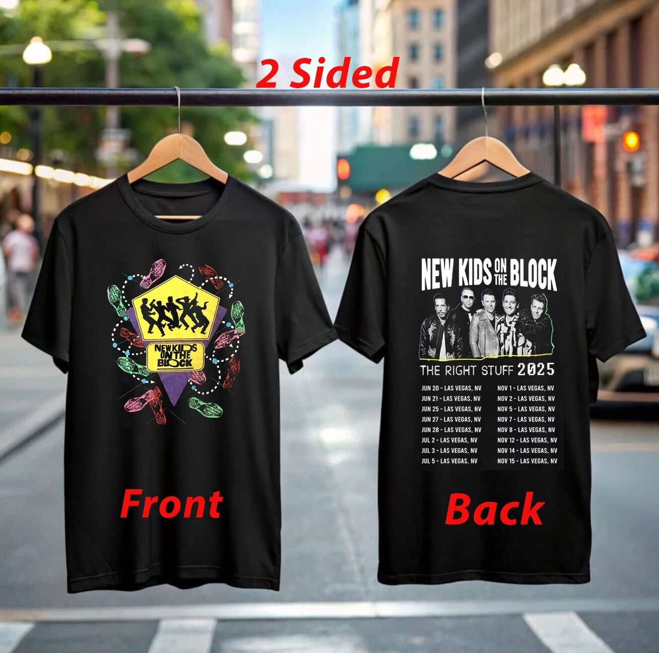 New Kids On The Block The Right Stuff Tour 2025 T-Shirt Official Concert Merch