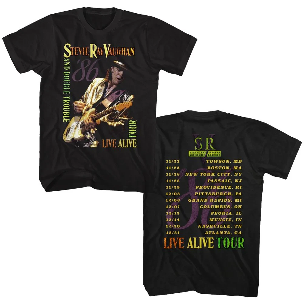 Stevie Ray Vaughan Eye-Catching T-Shirt, Live Alive '86
