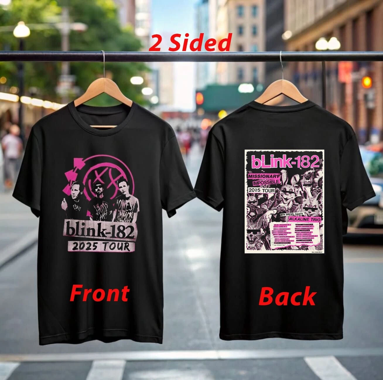 Blink-182 Missionary Impossible Tour 2025 T-Shirt Official Concert Merch
