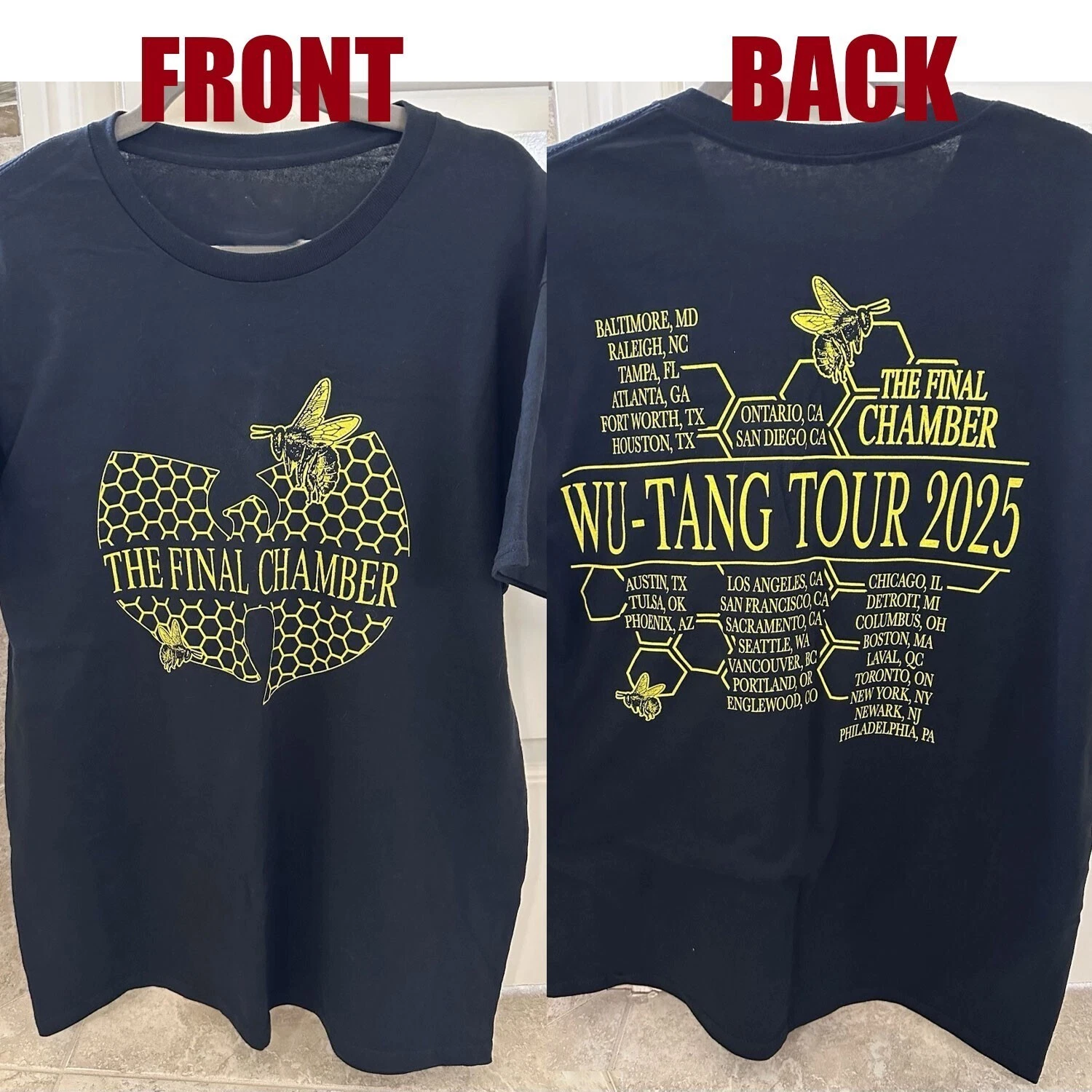 Wu-Tang Clan 2025 Final Chamber Honeycomb Tour T-Shirt Reprint