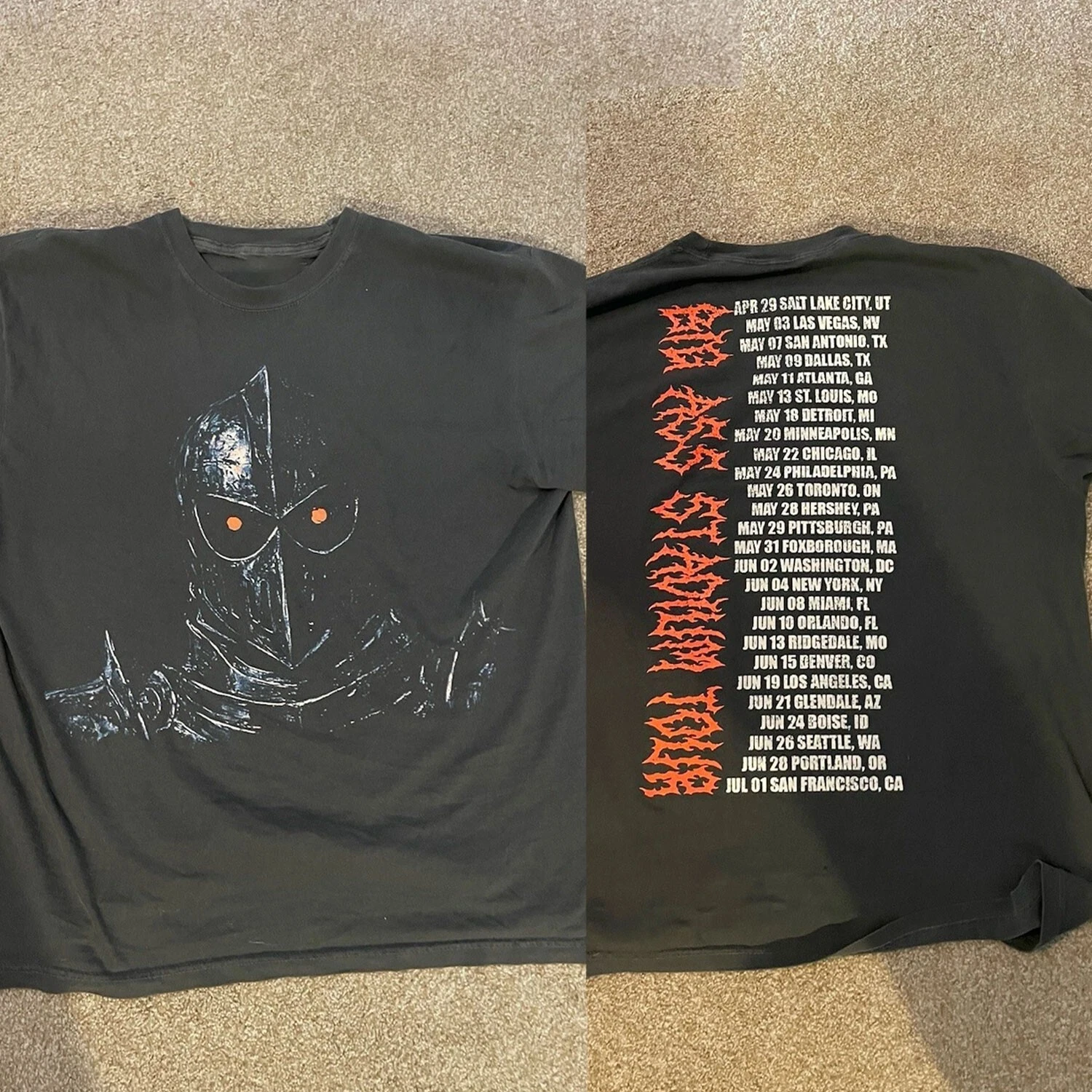 Post Malone Knight Graphic T-Shirt 2025 Big Ass Stadium Tour Reprint