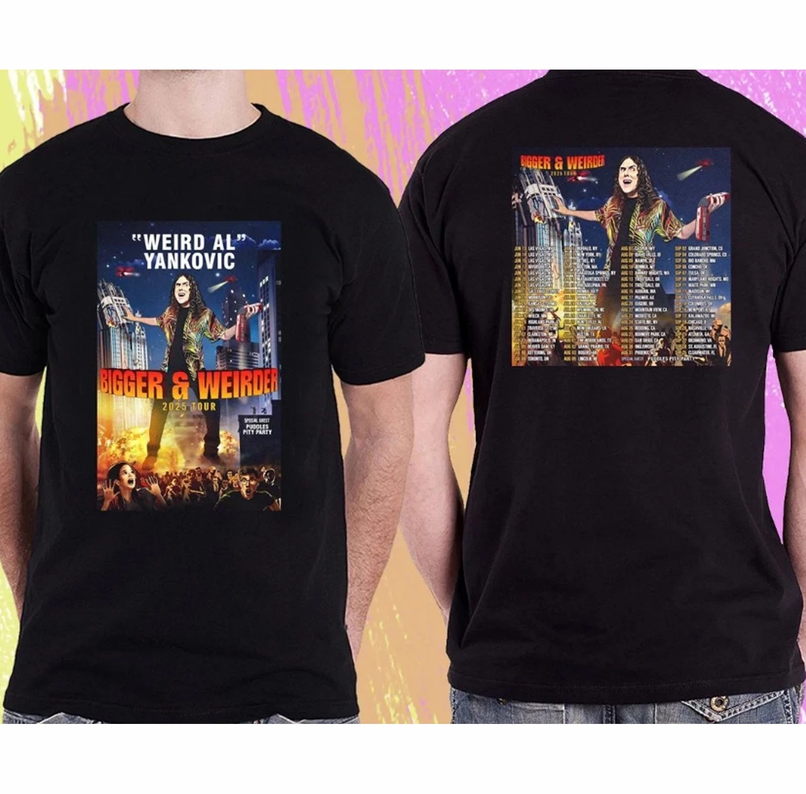 Puddles Joins Weird Al Yankovic'S Bigger & Weirder 2025 Tour Shirt