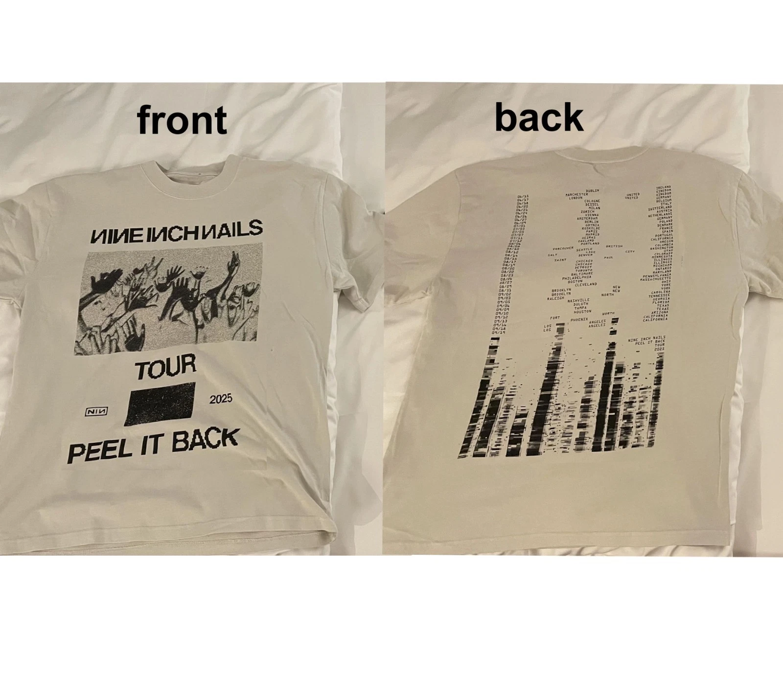 Nails Peel It Back Tour 2025 Nine Inch T-Shirt Reprint