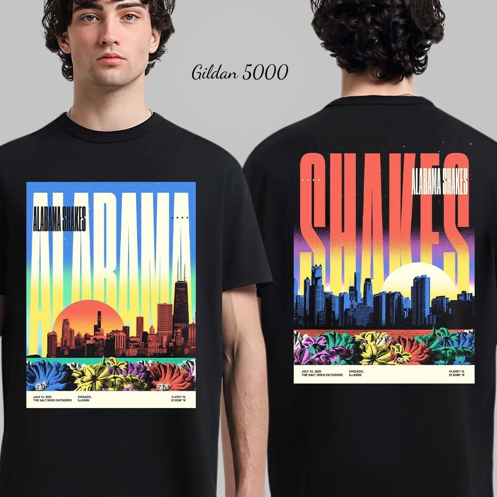 Alabama Shakes Chicago Illinois 2025 Shows Diptych Night T-Shirt