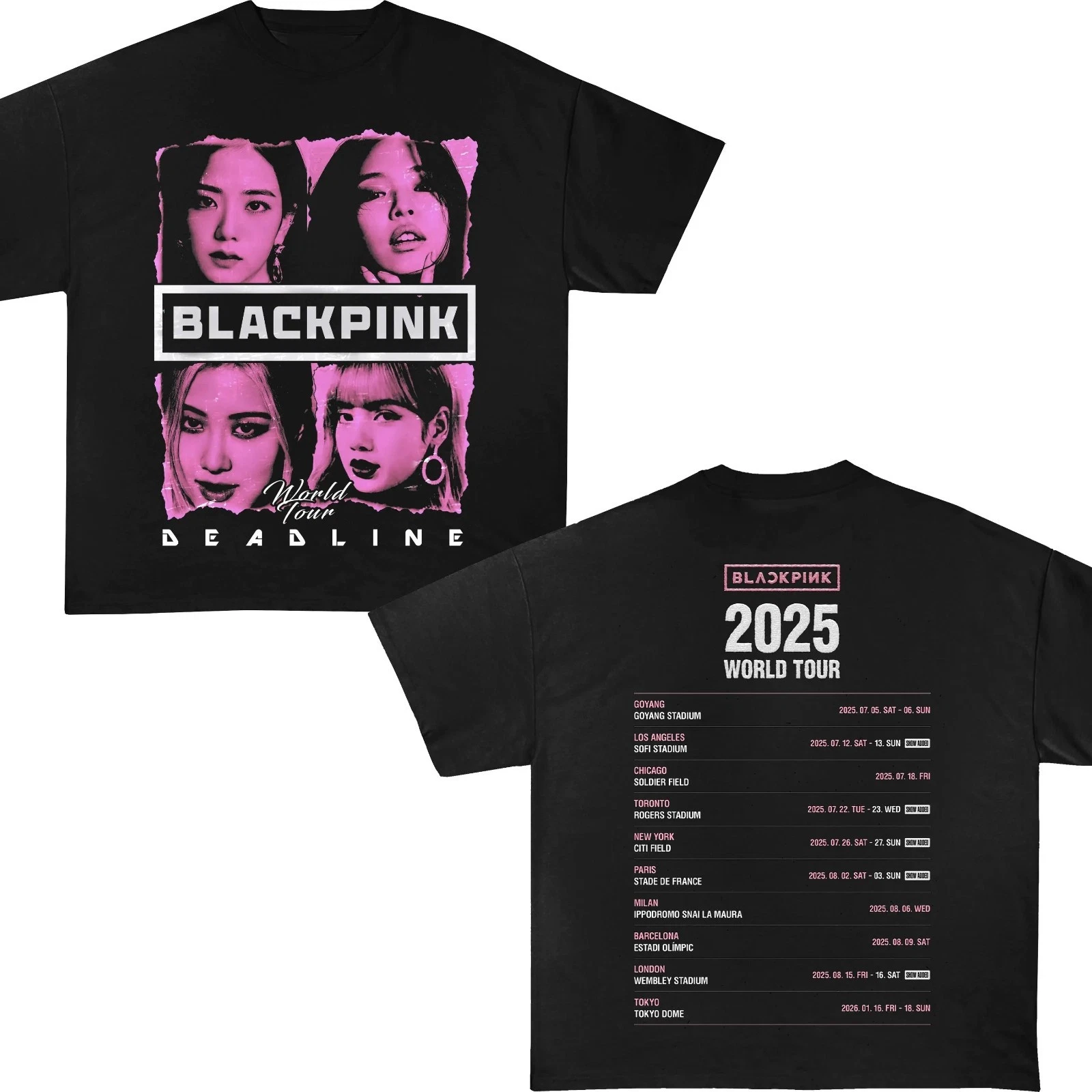 Black Pink Born Pink Tour 2025 Shirt