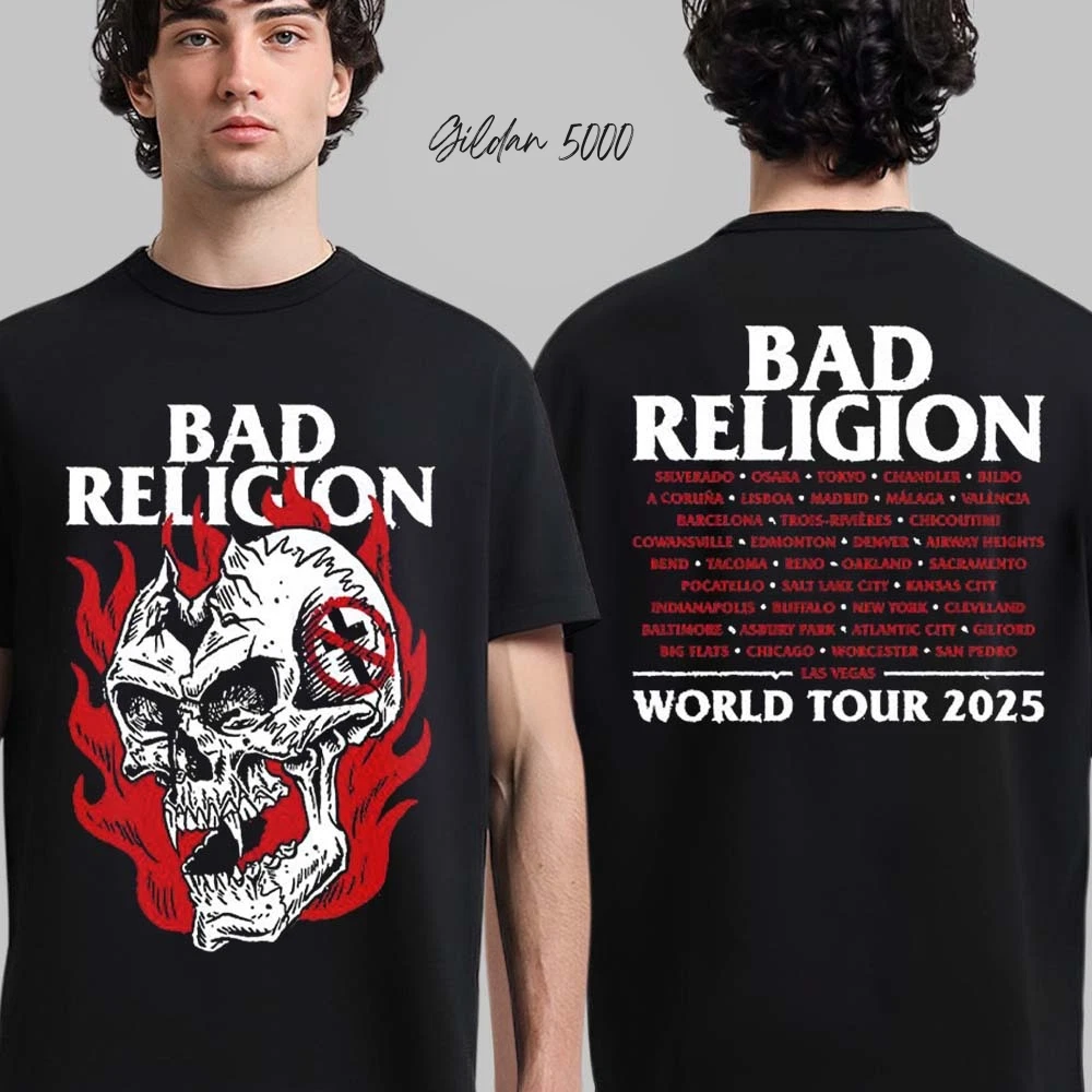 Bad Religion World Tour 2025 Merch Head Wound Two Sided T-Shirt
