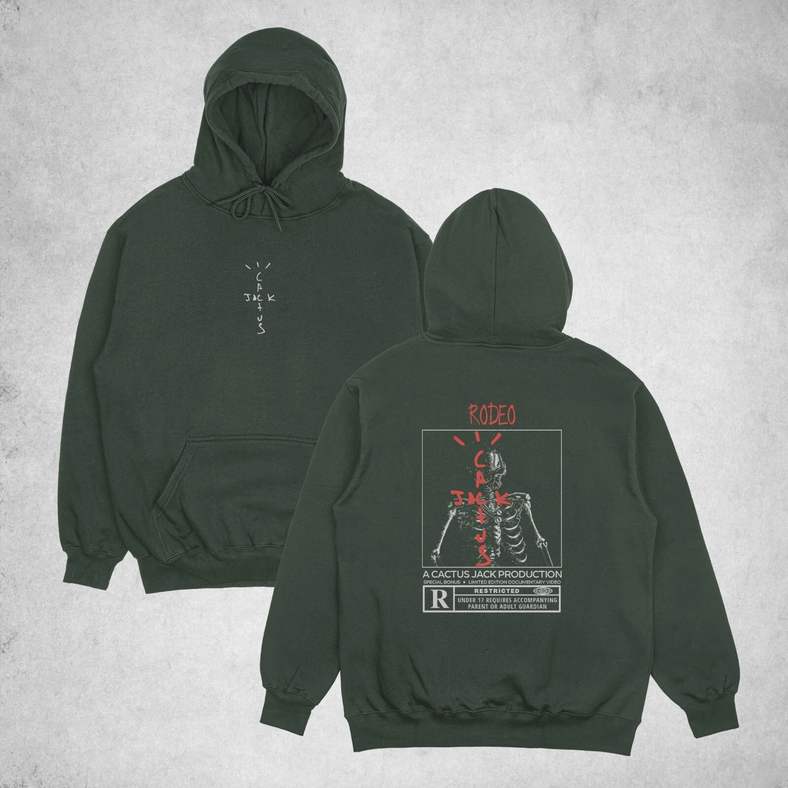 Cactus Jack Rodeo Album Cover Hoodie, Two Sided Travis Scott Hoodie