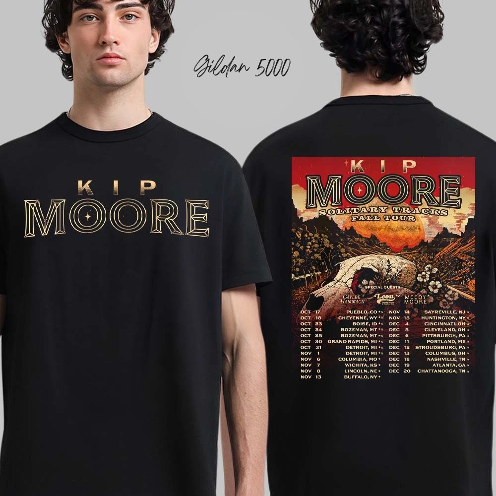 Kip Moore Solitary Tracks Fall Tour 2025 Schedule Tour Dates Two Sided T-Shirt