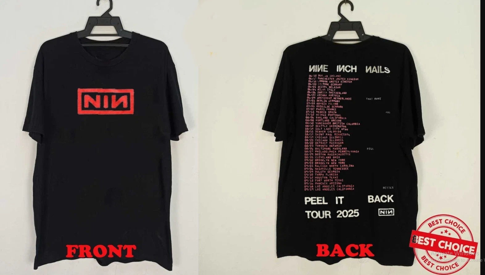 Nine Inch Nails Peel It Back Tour 2025 T-Shirt